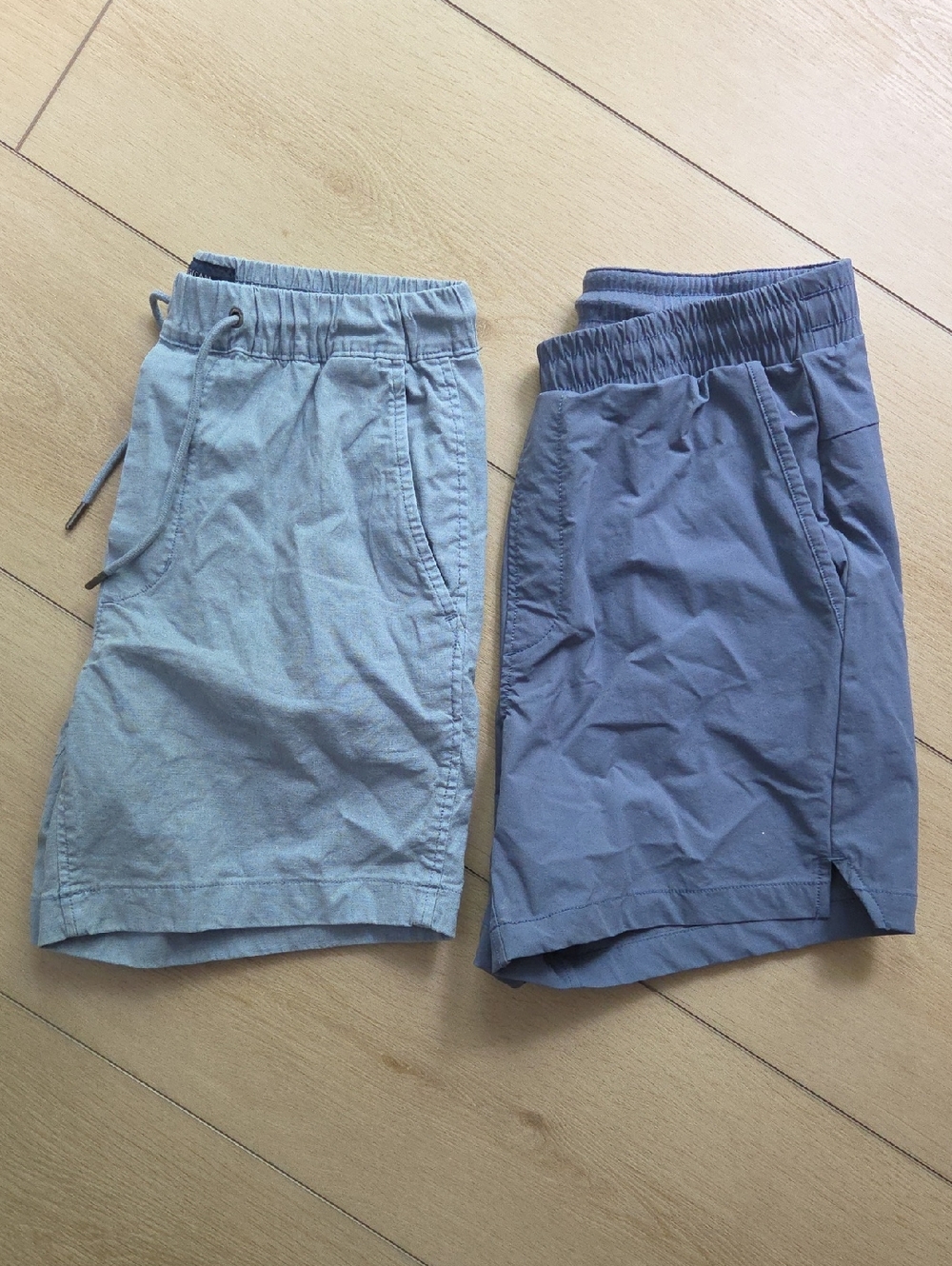 American Eagle Outfitters Men's Elastic-Waist Shorts - Light Blue & Slate Blue
